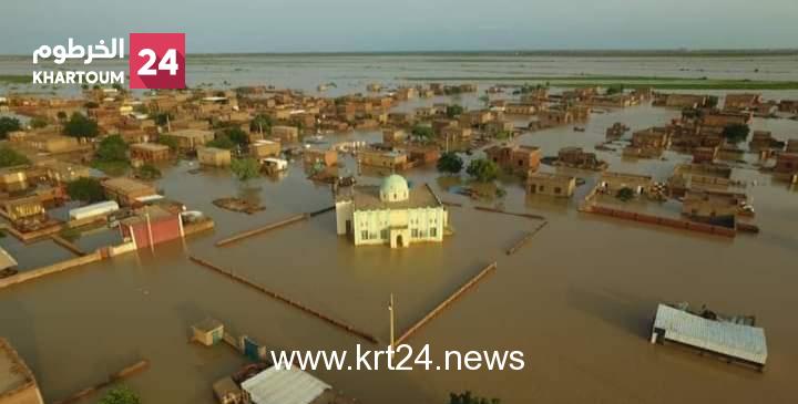 صور مفجعة لقرية ودحلاوي الرفاعيين التابعة لمحلية المناقل بالجزيرة وهي تغرق  كلياً في مياه السيول