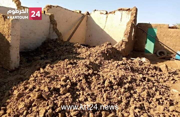 بالصور.. سقوط منازل بجزيرة مقرات بولاية نهر النيل بسبب تسريب مياه من سد الحامداب